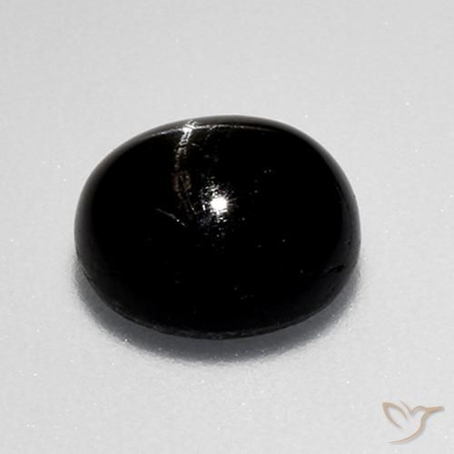 Diopsídio estrela preto natural 3,24ct, corte redondo, opaco