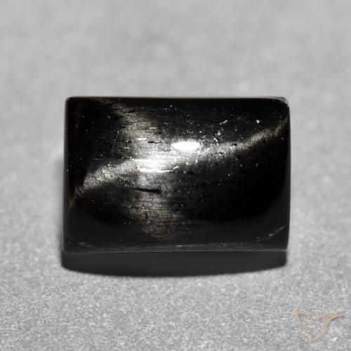 Diopsídio estrela preto natural 1,89ct, baguete, opaco