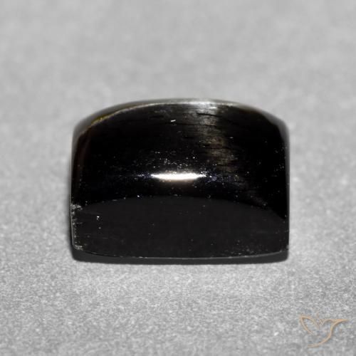 Diopsídio estrela preto natural 1,89ct, baguete, opaco
