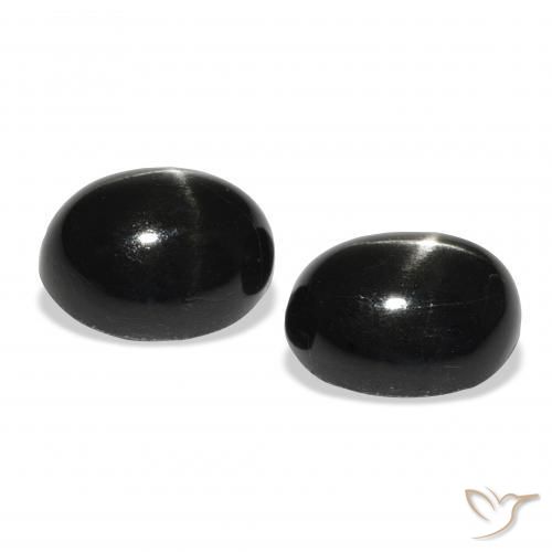 Pedras preciosas de Diopsídio Estelar Preto natural de 10.31 ct, oval, Opaco