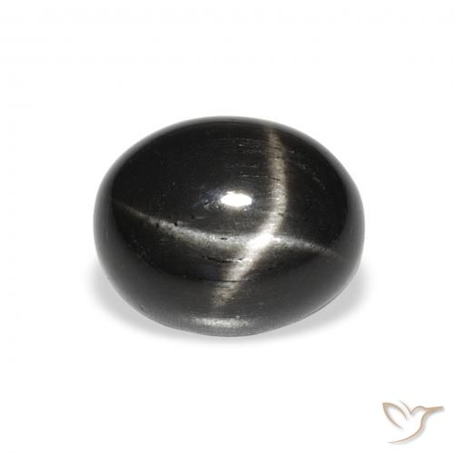 5.02ct Natural Preto Diopsídio Estelar, oval, Opaco