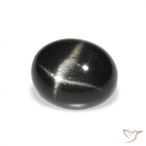 Diopsídio Estelar Preto Natural 5.02ct, oval, Opaco