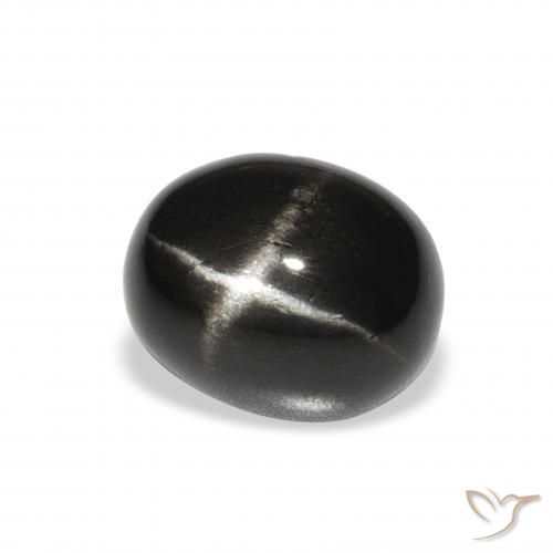Diopsídio Estelar Preto Natural 4.92ct, oval, Opaco