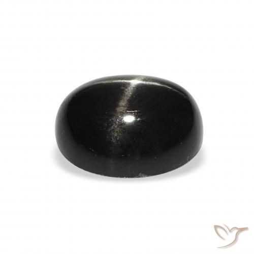 Diopsídio Estelar Preto Natural 4.92ct, oval, Opaco