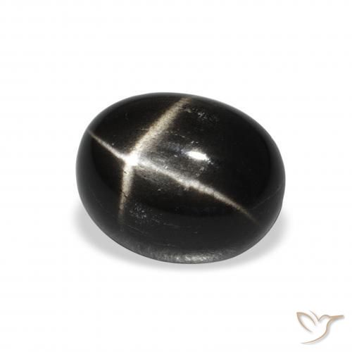 Diopsídio Estelar Preto Natural 4.73ct, oval, Opaco
