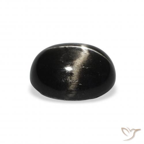 Diopsídio Estelar Preto Natural 4.73ct, oval, Opaco