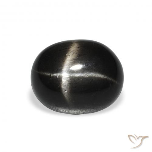 5.15ct Natural Preto Diopsídio Estelar, oval, Opaco