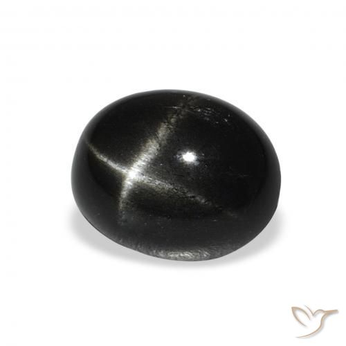 Diopsídio Estelar Preto Natural 4.68ct, oval, Opaco