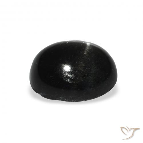 Diopsídio Estelar Preto Natural 4.68ct, oval, Opaco