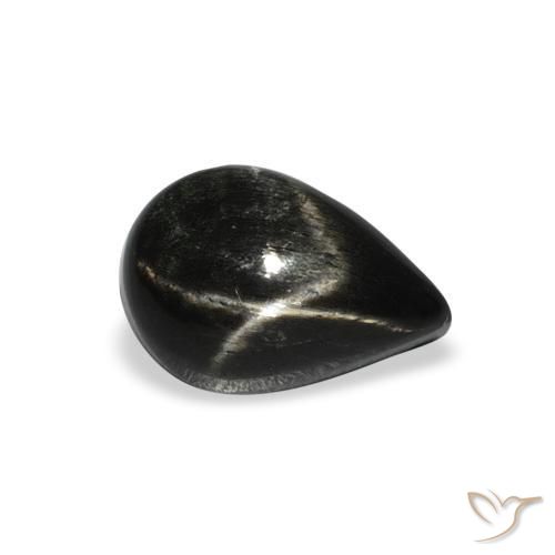 2.46ct Natural Preto Diopsídio Estelar, Formato de pêra, Opaco