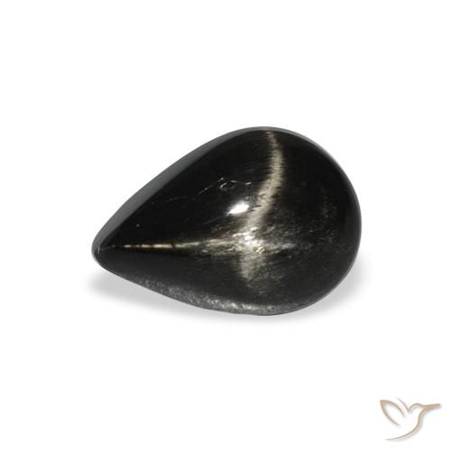 Diopsídio Estelar Preto Natural 2.46ct, Formato de pêra, Opaco