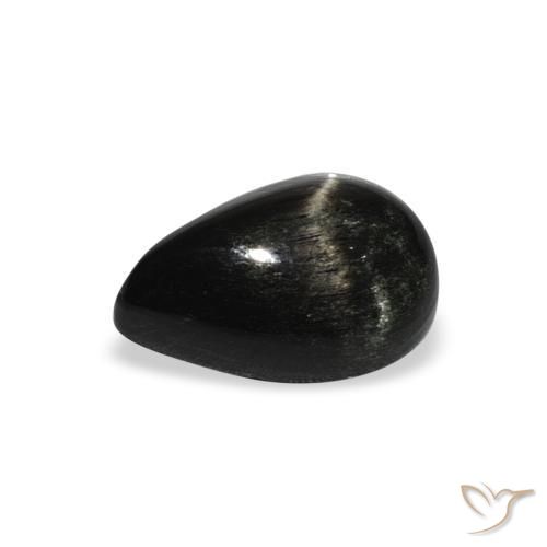 Diopsídio Estelar Preto Natural 2.46ct, Formato de pêra, Opaco