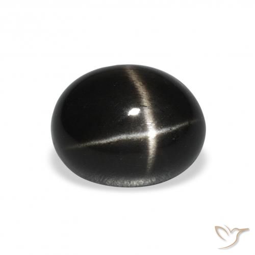 5.00ct Natural Preto Diopsídio Estelar, oval, Opaco