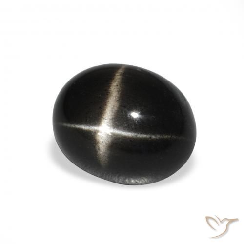 Diopsídio Estelar Preto Natural 5.00ct, oval, Opaco