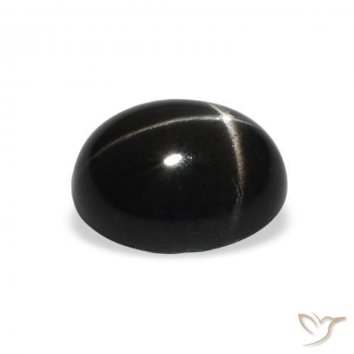 Diopsídio Estelar Preto Natural 5.00ct, oval, Opaco