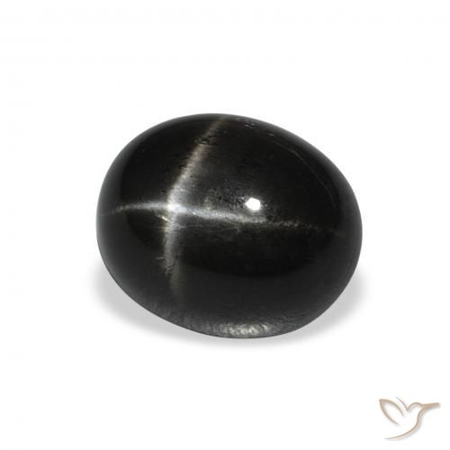 Diopsídio Estelar Preto Natural 4.97ct, oval, Opaco