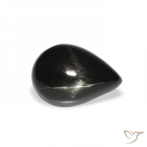 Diopsídio Estelar Preto Natural 2.91ct, Formato de pêra, Opaco