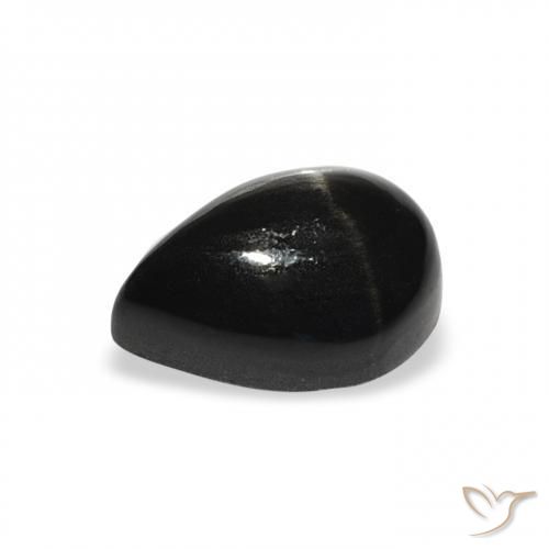 Diopsídio Estelar Preto Natural 2.91ct, Formato de pêra, Opaco