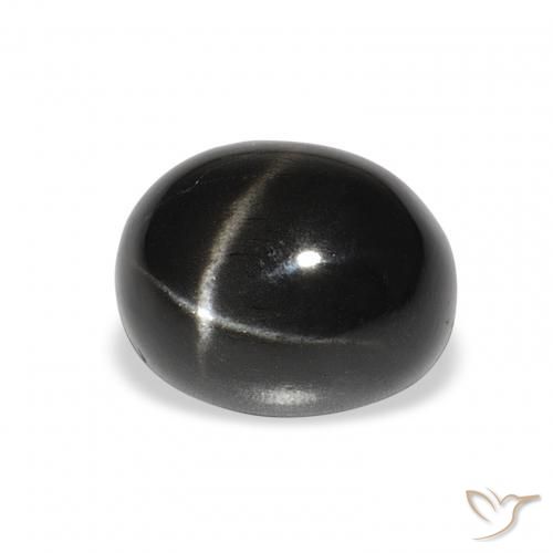 Diopsídio Estelar Preto Natural 5.51ct, oval, Opaco