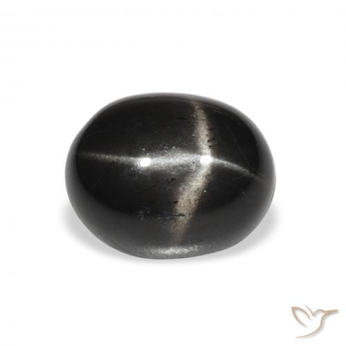 4.31ct Natural Preto Diopsídio Estelar, oval, Opaco