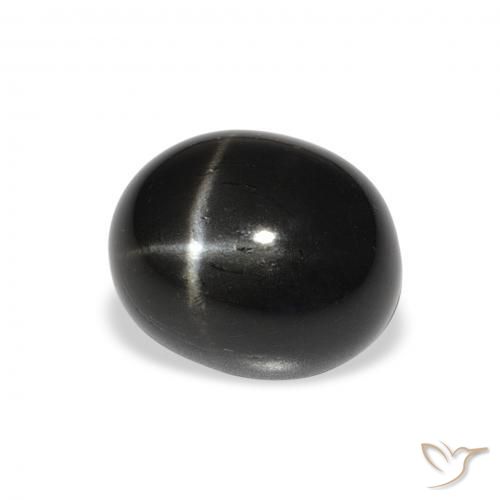 Diopsídio Estelar Preto Natural 5.42ct, oval, Opaco