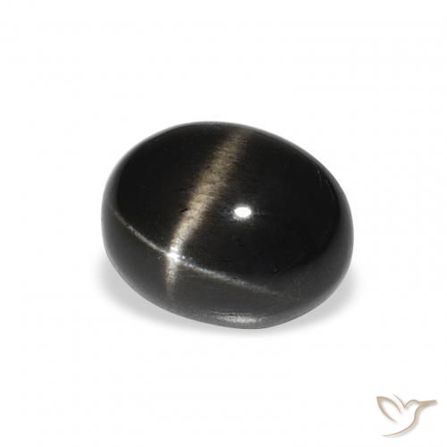 Diopsídio Estelar Preto Natural 3.08ct, oval, Opaco