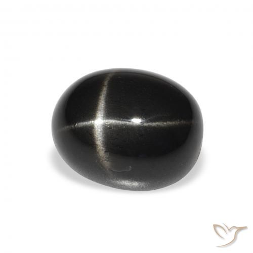 Diopsídio Estelar Preto Natural 4.60ct, oval, Opaco