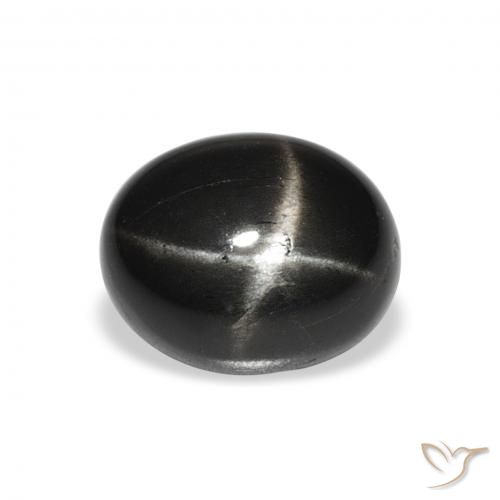 4.32ct Natural Preto Diopsídio Estelar, oval, Opaco