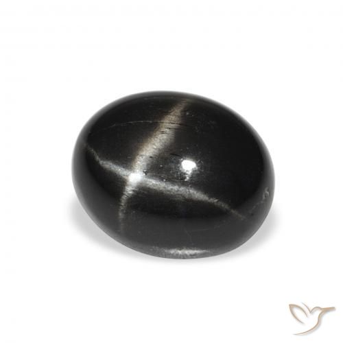 Diopsídio Estelar Preto Natural 4.32ct, oval, Opaco