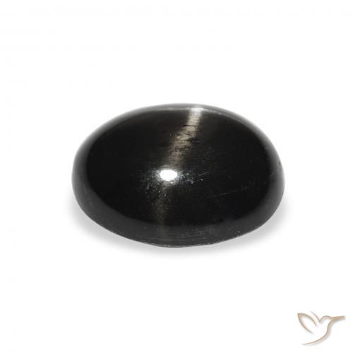 Diopsídio Estelar Preto Natural 4.32ct, oval, Opaco