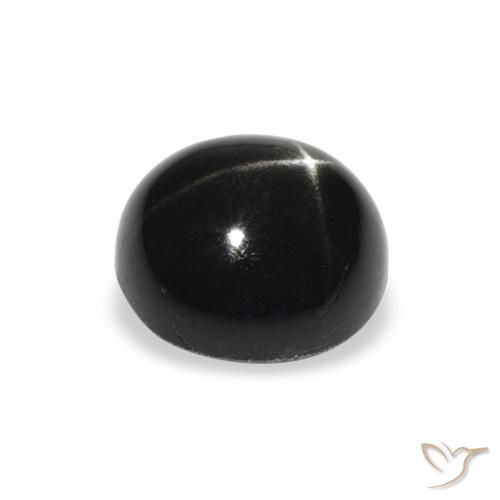 Diopsídio Estelar Preto Natural 3.46ct, Redondo, Opaco