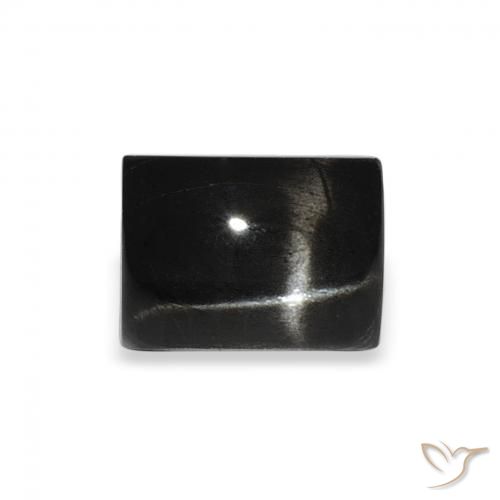 3.12ct Natural Preto Diopsídio Estelar, baguete, Opaco