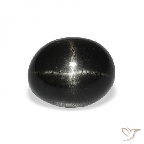 5.84ct Natural Preto Diopsídio Estelar, oval, Opaco