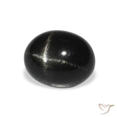 Diopsídio Estelar Preto Natural 5.84ct, oval, Opaco