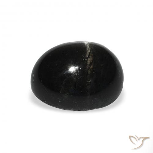 Diopsídio Estelar Preto Natural 5.84ct, oval, Opaco