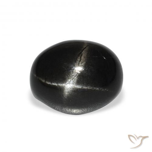 5.55ct Natural Preto Diopsídio Estelar, oval, Opaco