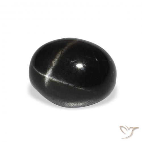 Diopsídio Estelar Preto Natural 5.55ct, oval, Opaco