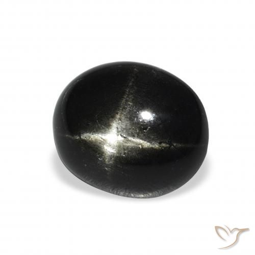 Diopsídio Estelar Preto Natural 4.43ct, oval, Opaco
