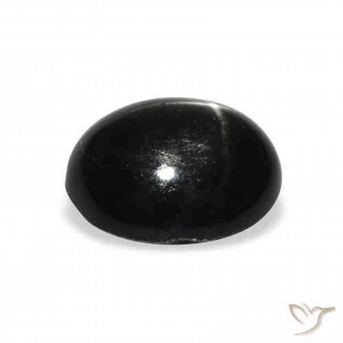 Diopsídio Estelar Preto Natural 4.43ct, oval, Opaco