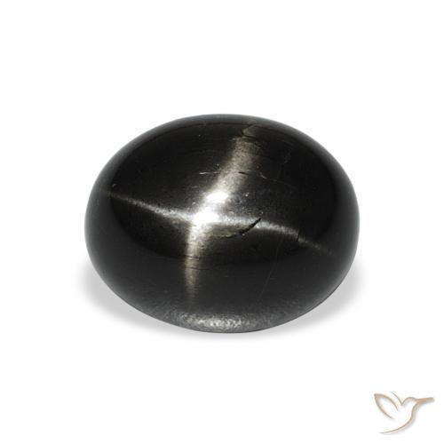 5.71ct Natural Preto Diopsídio Estelar, oval, Opaco