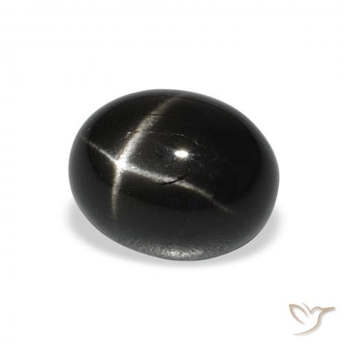Diopsídio Estelar Preto Natural 5.71ct, oval, Opaco