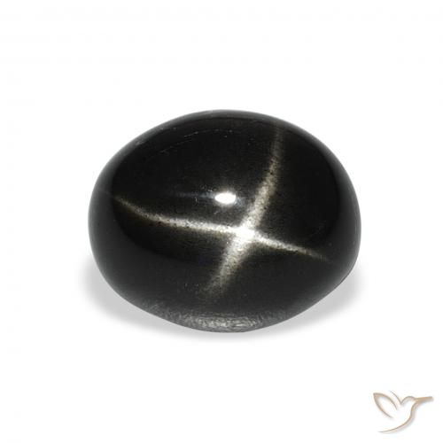 5.51ct Natural Preto Diopsídio Estelar, oval, Opaco