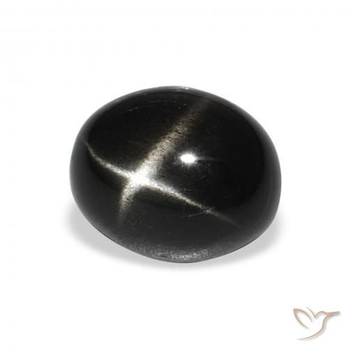 Diopsídio Estelar Preto Natural 5.51ct, oval, Opaco