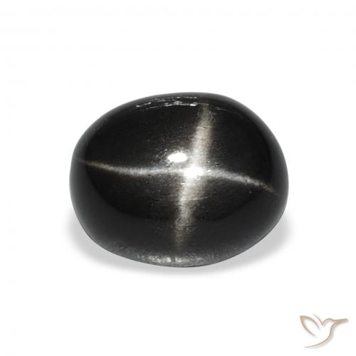 4.92ct Natural Preto Diopsídio Estelar, oval, Opaco