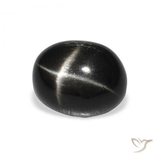 Diopsídio Estelar Preto Natural 4.92ct, oval, Opaco