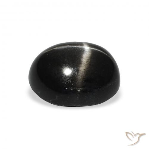 Diopsídio Estelar Preto Natural 4.92ct, oval, Opaco