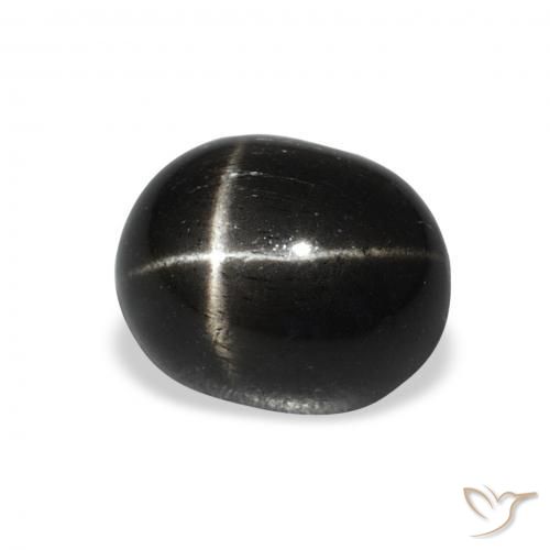 Diopsídio Estelar Preto Natural 4.60ct, oval, Opaco