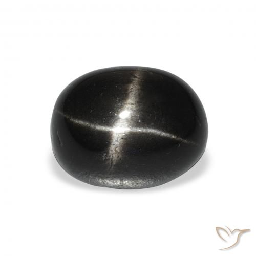 5.88ct Natural Preto Diopsídio Estelar, oval, Opaco