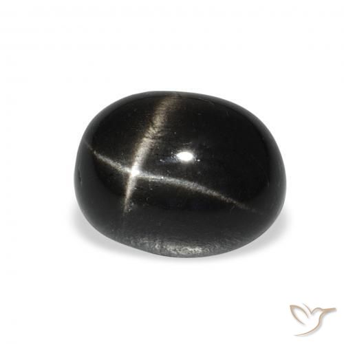 Diopsídio Estelar Preto Natural 5.88ct, oval, Opaco