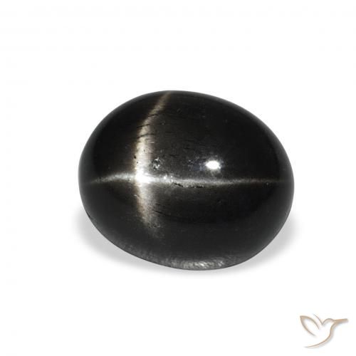 Diopsídio Estelar Preto Natural 4.62ct, oval, Opaco